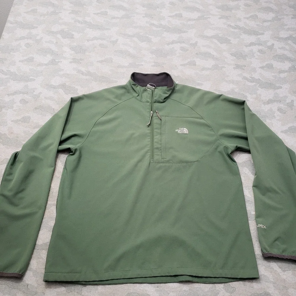 The‎ North Face Shirt Mens Large Green Quarter Zip Windbreaker Outdoors